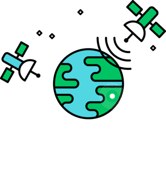 Graphic of globe and satellites with text below: STARRS States and Regions Remote Sensing Project