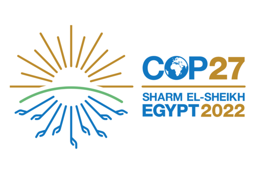 COP27 logo with text: COP27 Sharm El-Sheikh Egypt 2022