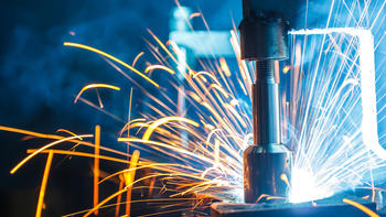 Sparks fly in industrial process